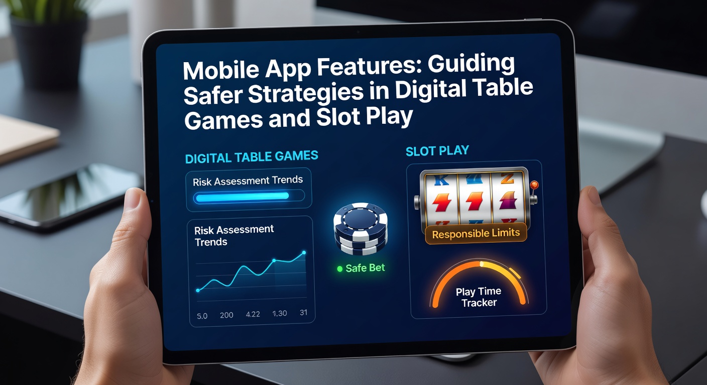 Mobile App Interface mit verantwortungsvollen Spieltools für Tischspiele und Slots